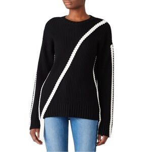 Derek Lam 10 Crosby Asymmetric Braid Sweater M